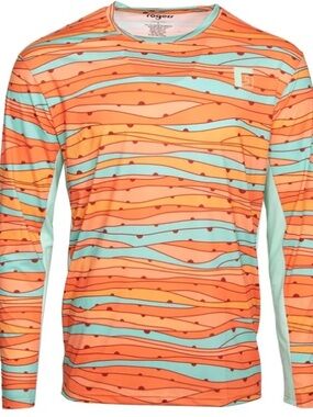 Rogers Sporting XXL Long Sleeve Chill Tee Salmon River UPF 50 Gorpcore Swim Lake